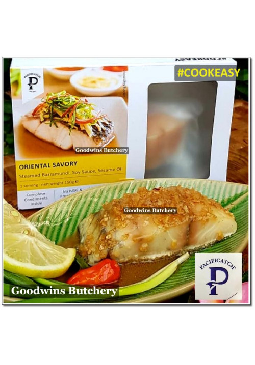 COOKEASY PACKAGE Pacific Catch ORIENTAL SAVORY steamed BARRAMUNDI 150g soy sauce & sesame oil (NO MSG)